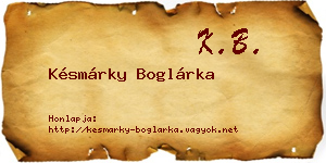 Késmárky Boglárka névjegykártya